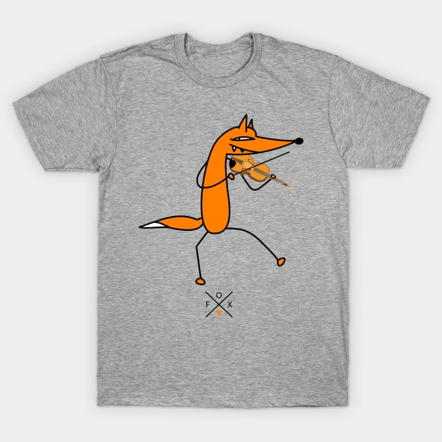 Fox and violin T-Shirt by spontania